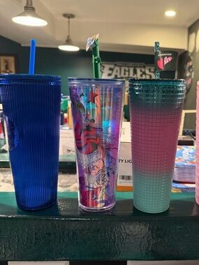 BNWT Starbucks Tumblers - Blue, Iridescent, Ombre Teal-Pink,